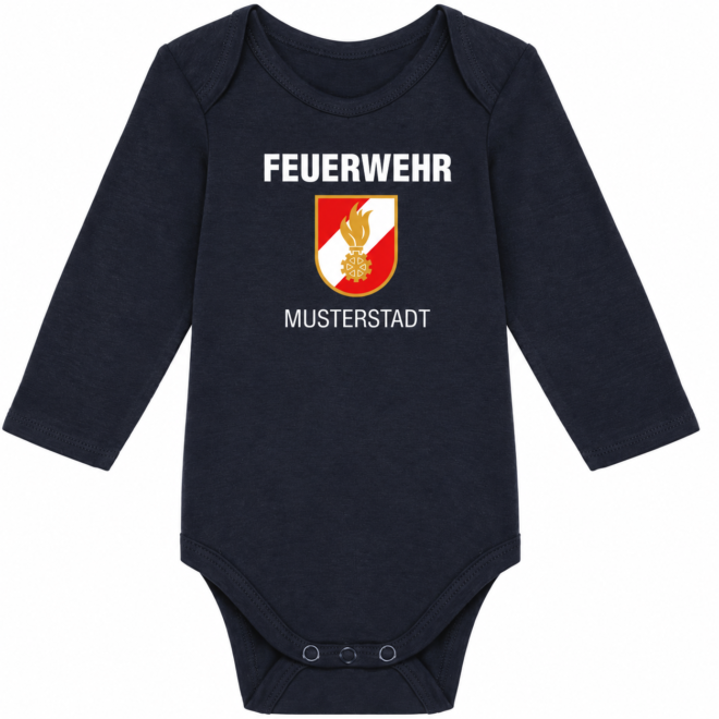 Baby Body langarm mit Feuerwehrdesign