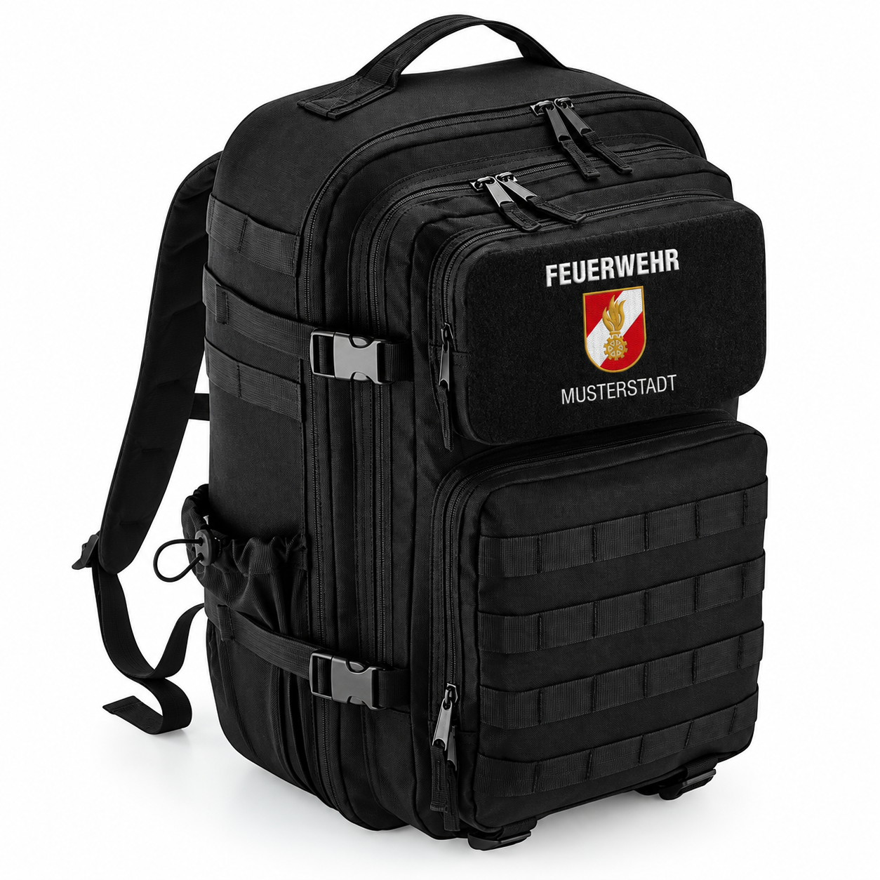 BagBase BG850 current 35L MOLLE Tactical backpack – Black mit bestehendem Vereins- oder Feuerwehrdesign